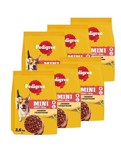 PEDIGREE Adult Mini s hydinovým mäsom a zeleninou 6x2,6 kg krmivo pre psov malých plemien