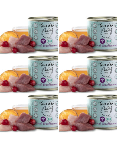 GUSSTO Vet Renal Insufficiency 6x200 g morka a hus na ochorenia obličiek