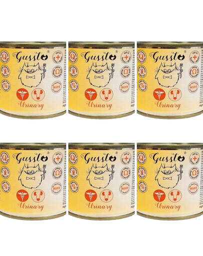 GUSSTO Cat Urinary 6x200 g krmivo pre mačky s urolitiázou