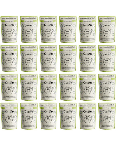GUSSTO Cat Fresh Chicken Krevety vrecko 24x85 g krmivo pre mačky kuracie s krevetami