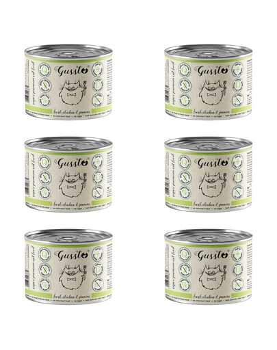 GUSSTO Cat Fresh Chicken krmivo pre mačky s krevetami, kuracím mäsom a krevetami 6x200 g
