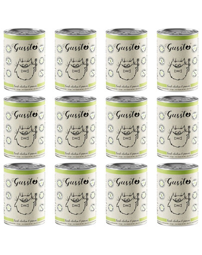 GUSSTO Cat Fresh Chicken krmivo pre mačky s krevetami, kuracím mäsom a krevetami 12x400 g