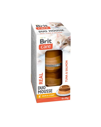 BRIT Care Cat Double Layer Mousse Real Tuna with Salmon 6x25 g pena s tuniakom a lososom pre mačky