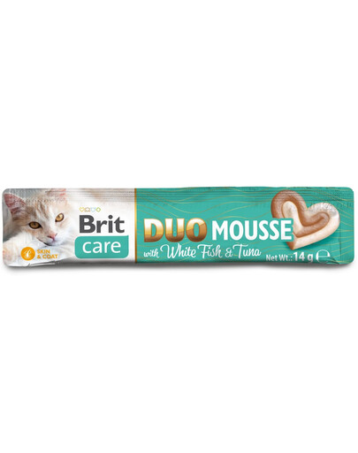 BRIT Care Cat Creamy Duo Mousse Whitefish and Tuna 4x14 g kremowy przysmak z białą rybą i tuńczykiem dla kotów