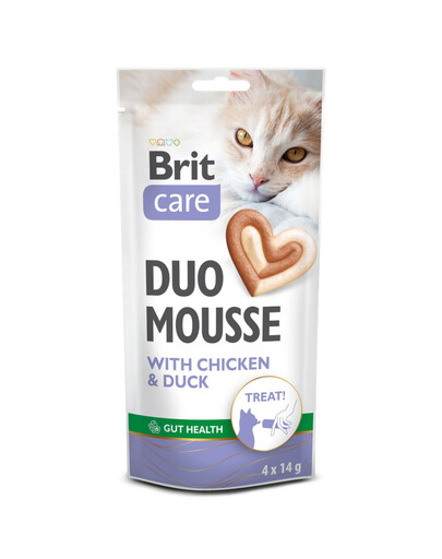 BRIT Care Cat Creamy Duo Mousse Chicken and Duck 4x14 g krémová kuracia a kačacia maškrta pre mačky