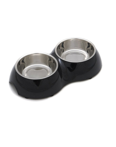 PET INN Miska melamín DB04 S 26.5 x 15 x 5.5 cm čierna dvojitá