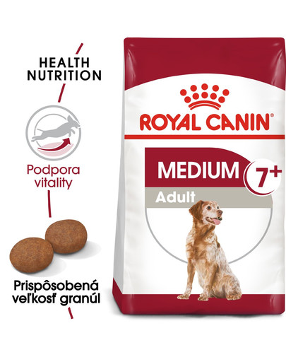 ROYAL CANIN Medium Adult 7+ granule pre starších psov stredných plemien nad 7 rokov 15kg