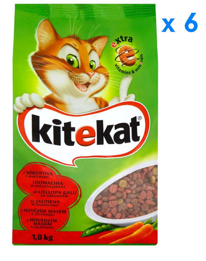KITEKAT Wołowina i warzywa 1.8 kg x6