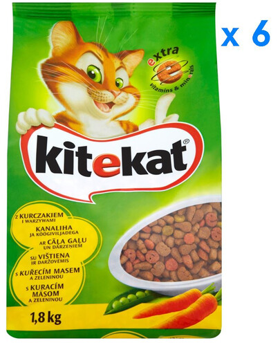 KITEKAT Kurczak i warzywa 1.8 kg x6