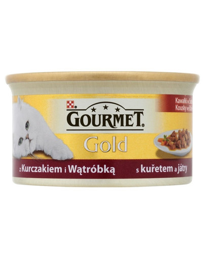 GOURMET Gold Kura a pečeň v omáčke 85g