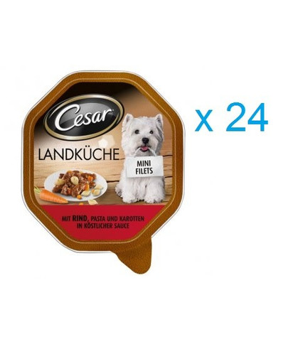 CESAR hovädzie mäso makaróny s mrkvou 0.15 kg x24