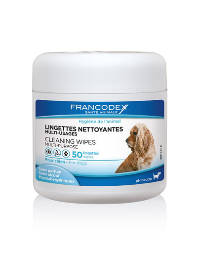 FRANCODEX Obrúsky na čistenie očí a uší pre psov 50 ks