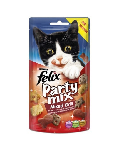 FELIX Party Mix Mixed Grill s príchuťou hovädzieho, kuracieho a lososa