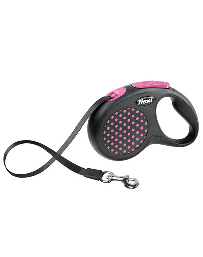 FLEXI Vodítko Design S lanko 5 m. ružové