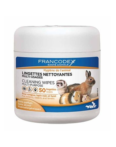FRANCODEX Čistiace obrúsky osviežujúce pre hlodavce 50 ks