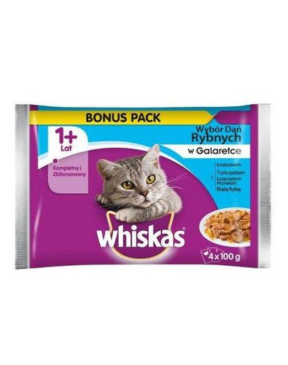 WHISKAS Rybí pokrm v želé 4x0.1Kg x13