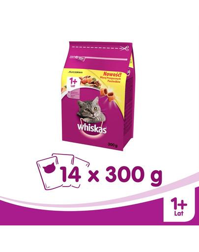 WHISKAS Adult kurča 14 x 300 g