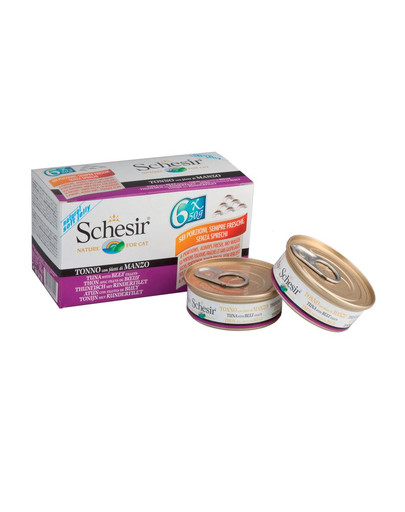 SCHESIR tuniak a hovädzie zo sviečkovou 50G X6