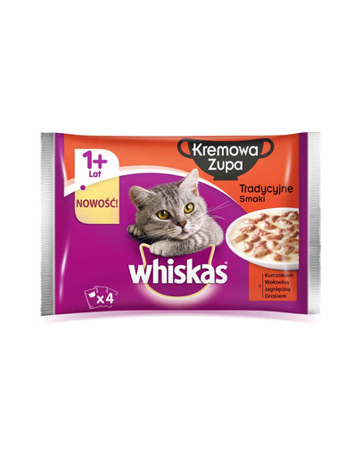 WHISKAS Tradičná krémová polievka 4x 85g x13