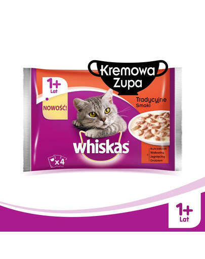 WHISKAS Tradičná krémová polievka 4x 85g x13