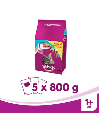 WHISKAS Steril z łososiem 800g x 5