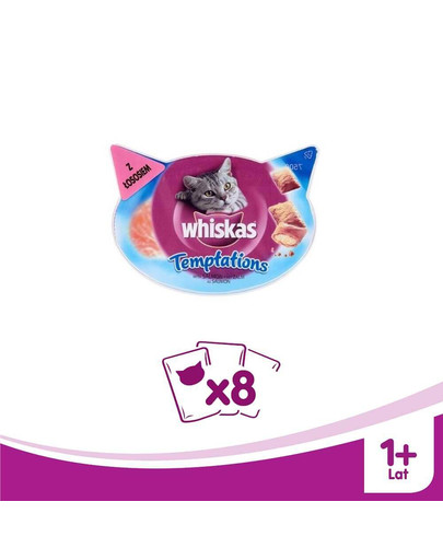 WHISKAS Temptations losos 60 g x8