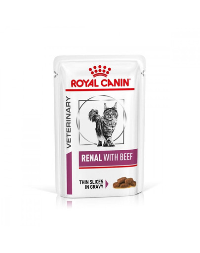 ROYAL CANIN Veterinary Diet Cat Renal Beef Pouch 12 x 85 g