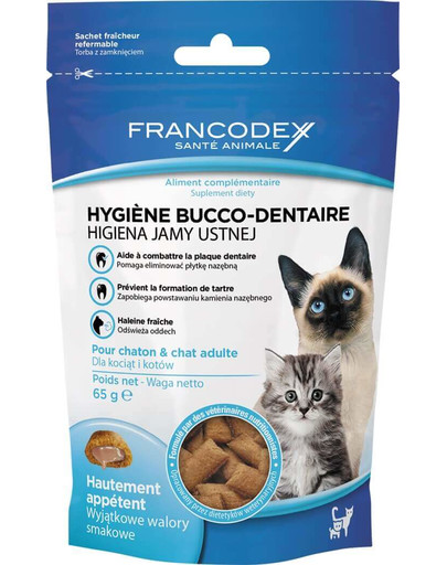 FRANCODEX Pochúťka pre mačiatka a mačky - Hygiena ústnej dutiny 65 g