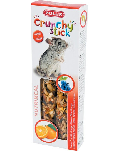 ZOLUX Crunchy Stick činčila trnka a pomaranč 115 g