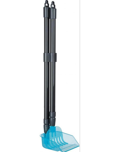 Sběrač na exkrementy s teleskop.tyčí 60-107 cm šedo/modrý