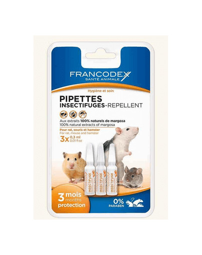 FRANCODEX Krople odstraszające insekty (mały gryzoń)- 3 m-ce ochrony