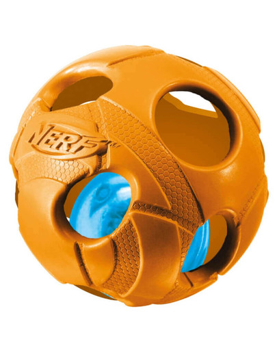 NERF Pískajúca lopta LED stredná oranžová/zelená