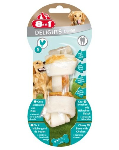 8in1 Maškrta dental delights bone S 1 ks