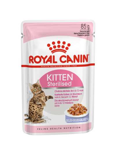 ROYAL CANIN Kitten Sterilised pre sterilizované mačiatka v želé 85g