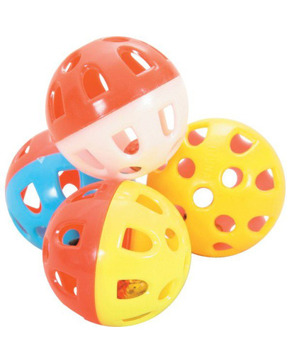 ZOLUX Hračka pre mačky sada 4 guličiek s zvončekmi 3 cm