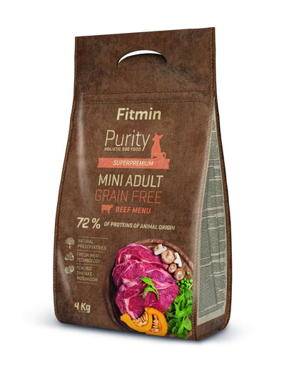 FITMIN Dog Purity Grain free adult mini beef 800 g