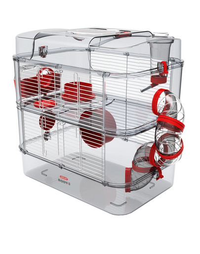 ZOLUX Klietka pre škrečkov Rody 3 DUO červená 41x27x40,5cm