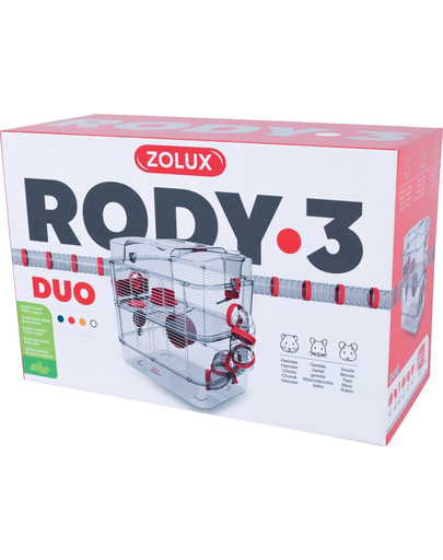 ZOLUX Klietka pre škrečkov Rody 3 DUO červená 41x27x40,5cm