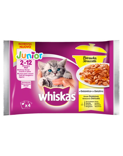 WHISKAS Junior Kapsičky s hydinovým mäsom v želé 4 x 85 g