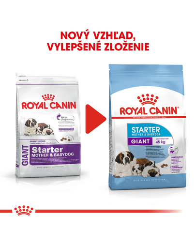 ROYAL CANIN Giant Starter Mother & Babydog 15 kg  granule pre brezivé alebo dojčiace suky a šteňatá obrích plemien
