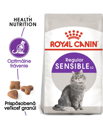 ROYAL CANIN Sensible 10kg + 2kg ZADARMO granule pre mačky s citlivým trávením