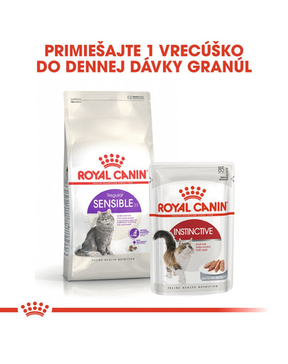 ROYAL CANIN Sensible 10kg + 2kg ZADARMO granule pre mačky s citlivým trávením
