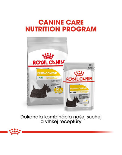 ROYAL CANIN Mini Dermacomfort 800g granule pre malé psy s problémami s kožou a srsťou
