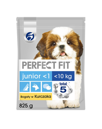 PERFECT FIT Junior (1+ rok) Pre malé rasy - Bohatý na kuracie mäso 5 x 825g