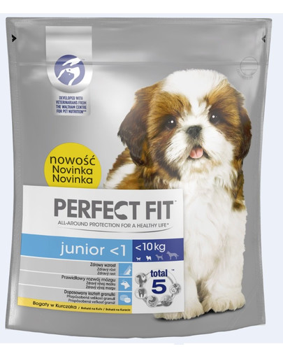PERFECT FIT Junior (1+ rok) Pre malé rasy - Bohatý na kuracie mäso 5 x 825g
