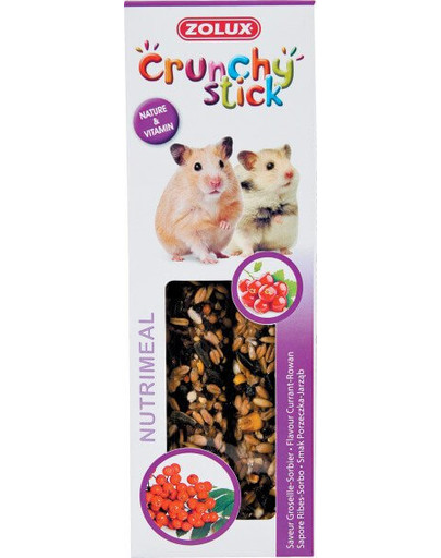 ZOLUX Crunchy Stick Škrečok Rybít / jarabina115 g