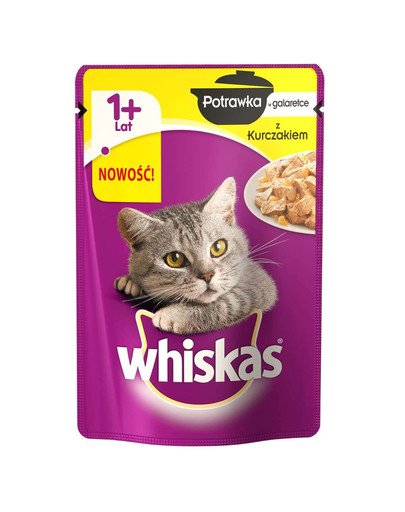 WHISKAS Pokrm v želé (1+ rokov) a kuracie mäso 28x85g