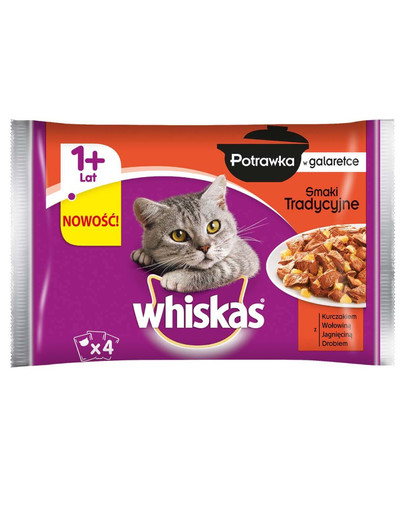 WHISKAS Pokrm v želé (1+ rokov) Tradičné príchuť 13x4x85g