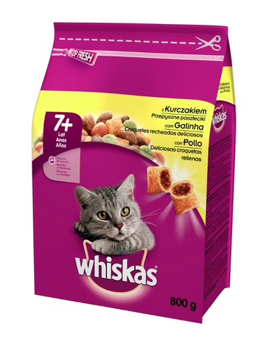 WHISKAS Senior kurczak 800g x 5