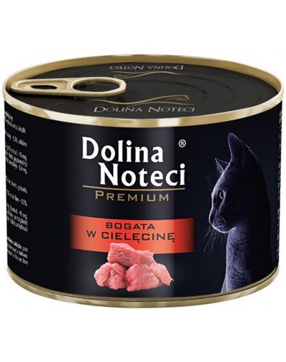 DOLINA NOTECI Premium Krmivo bohaté na teľacinu pre dospelé mačky 185 g